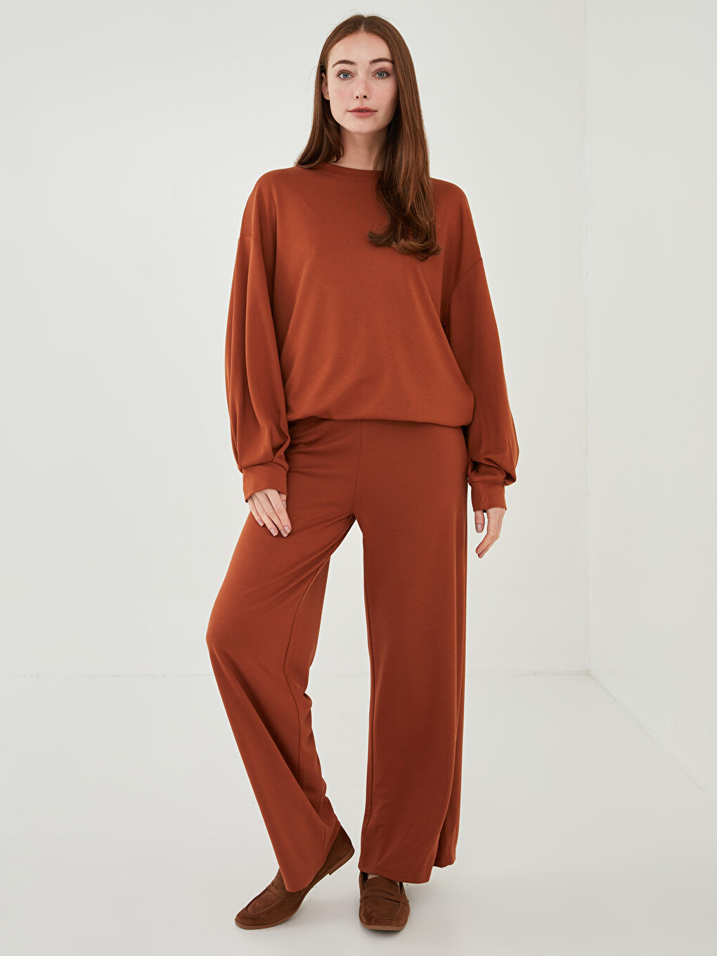 Women's Elasticated Waist Plain Sweatpants-1