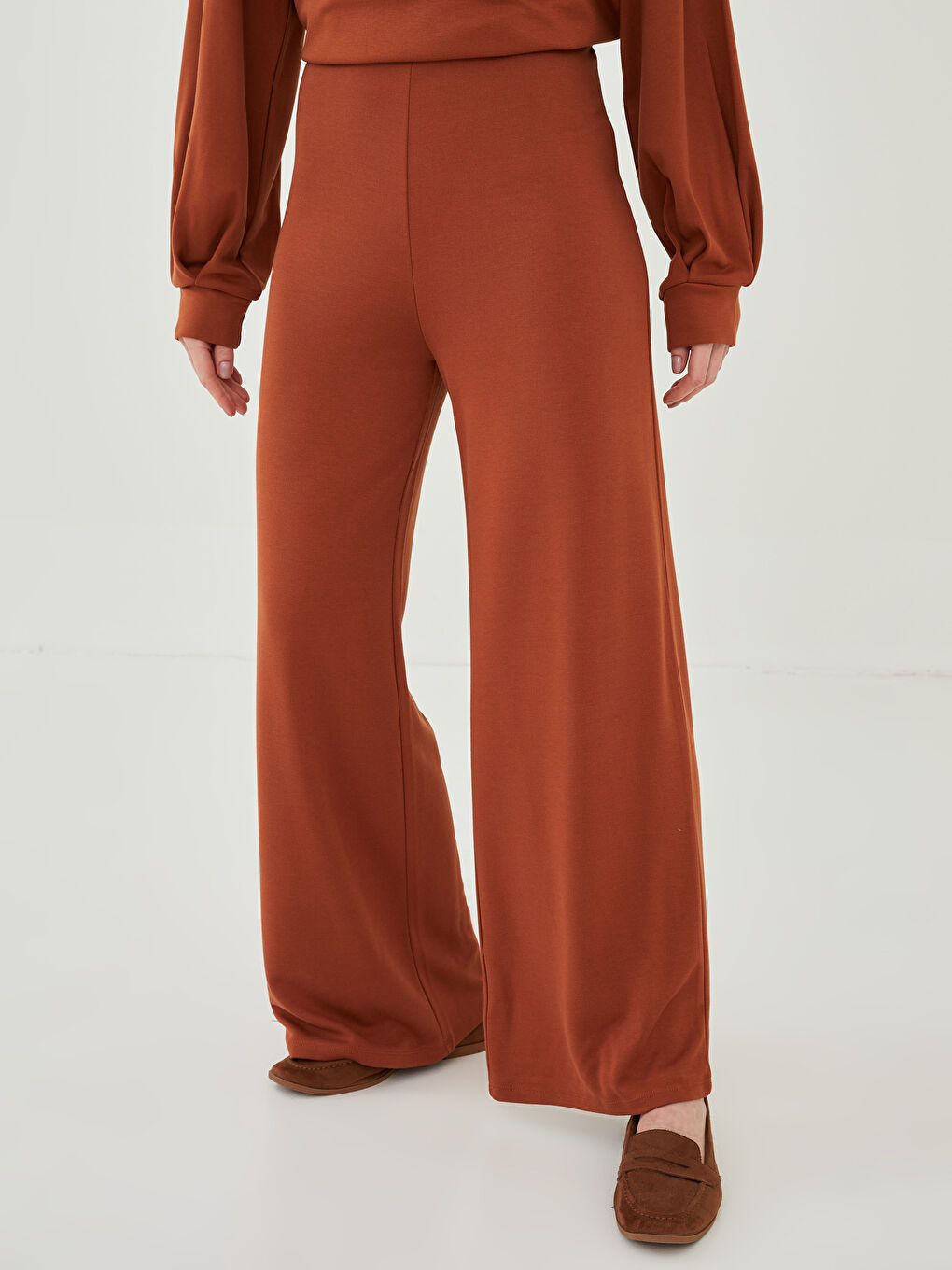 Women's Elasticated Waist Plain Sweatpants-2