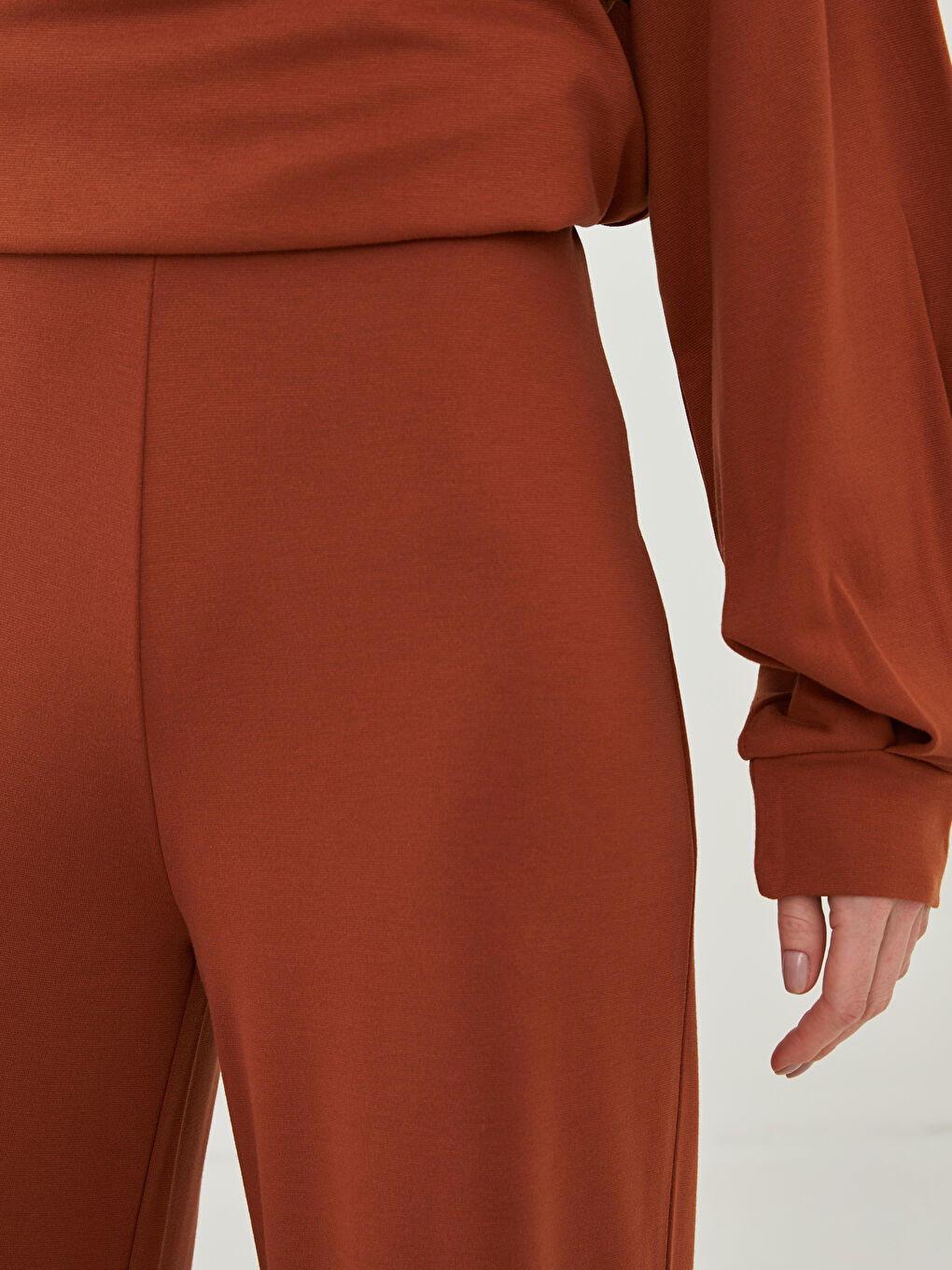 Women's Elasticated Waist Plain Sweatpants-3