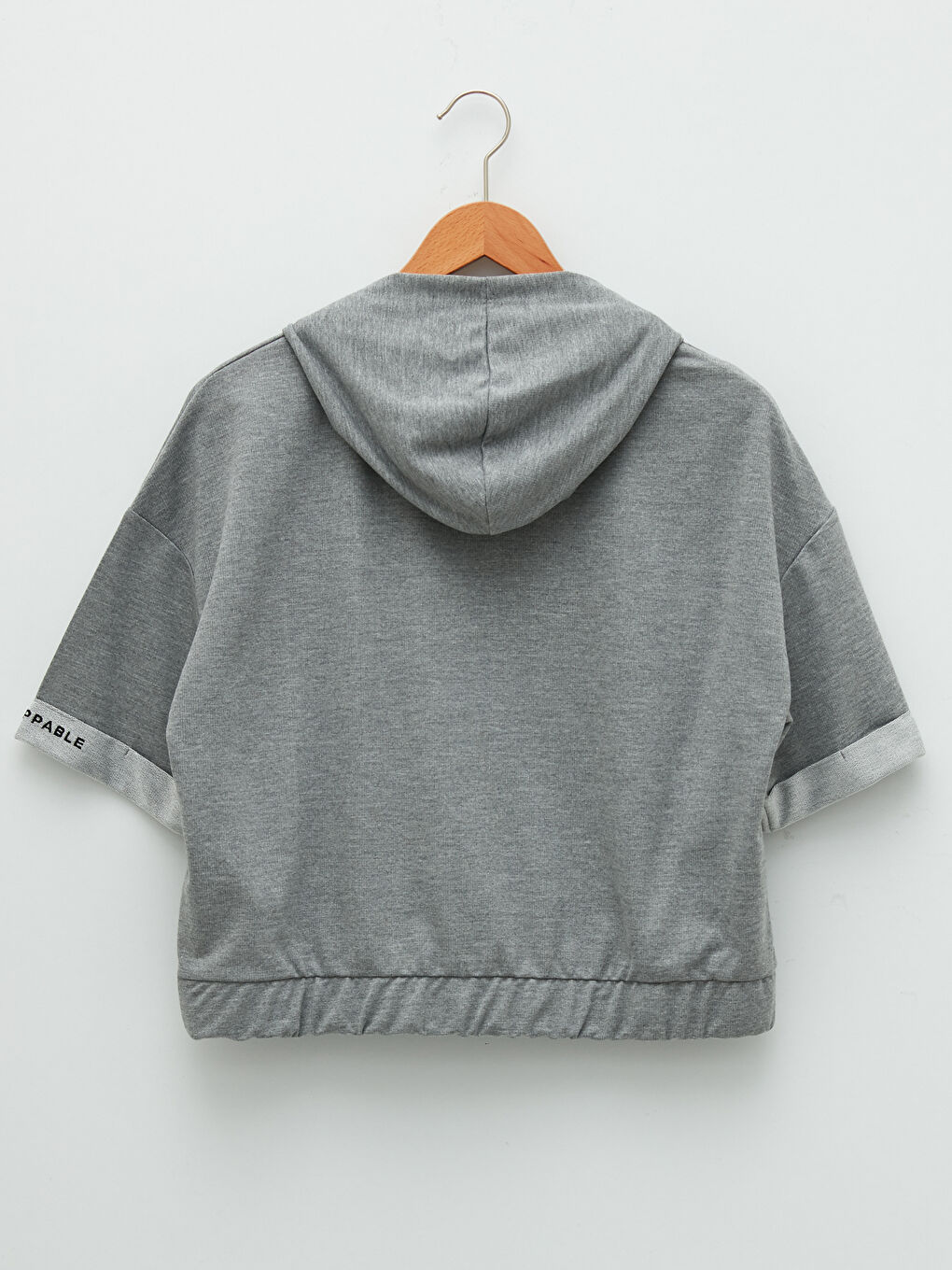 Hooded Collar Printed Short Sleeve Women's Sports T-Shirt-6