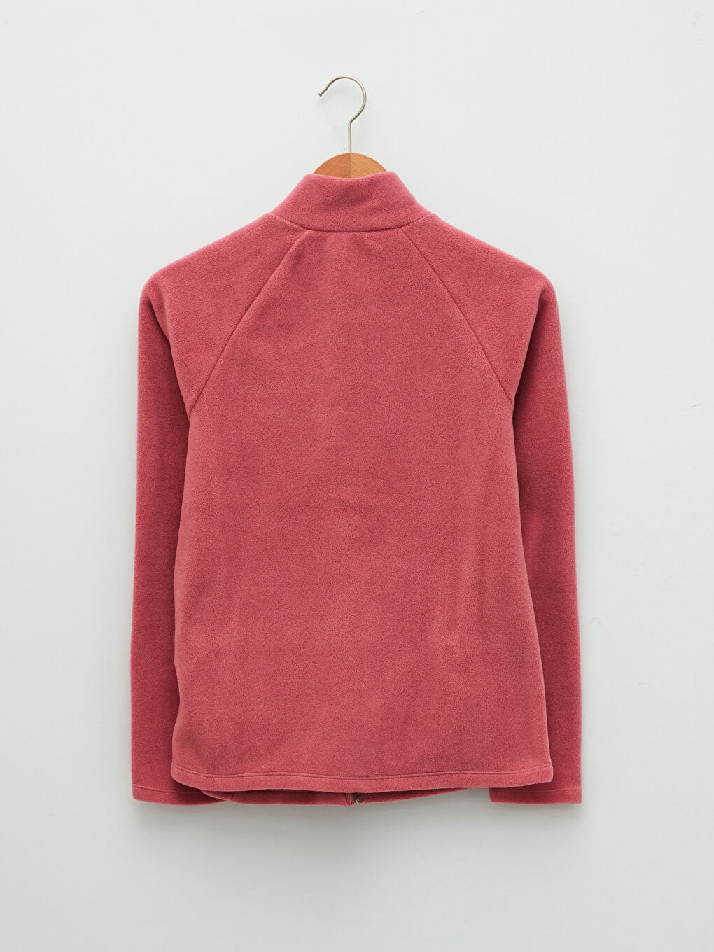Stand Up Collar Straight Long Sleeve Pocket Detailed Fleece Women's Sport Cardigan-7