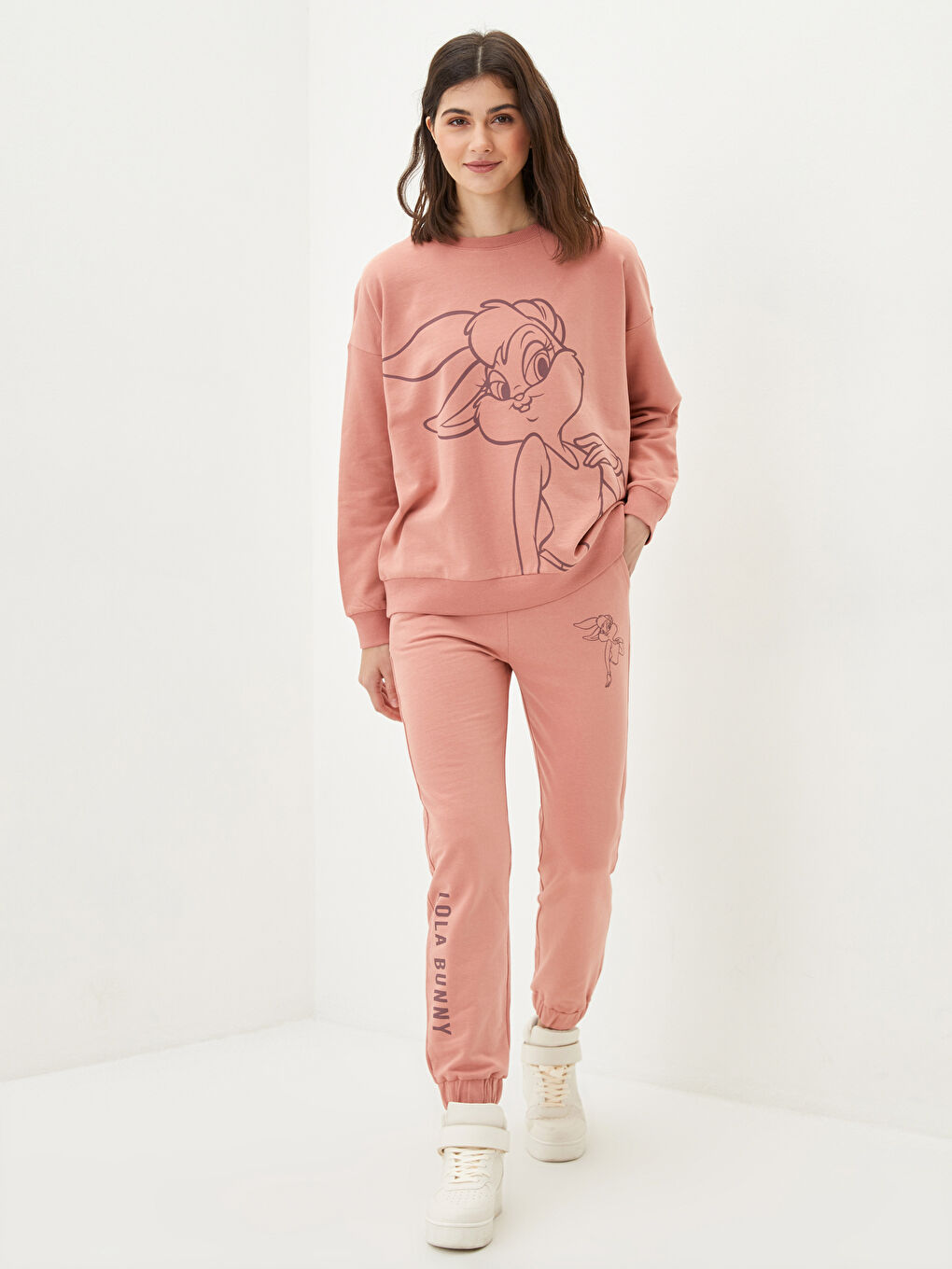 LCW Vision Rundhalsausschnitt Lola Bunny Bedrucktes Langarm Damen Sweatshirt -W1H382Z8-GC3