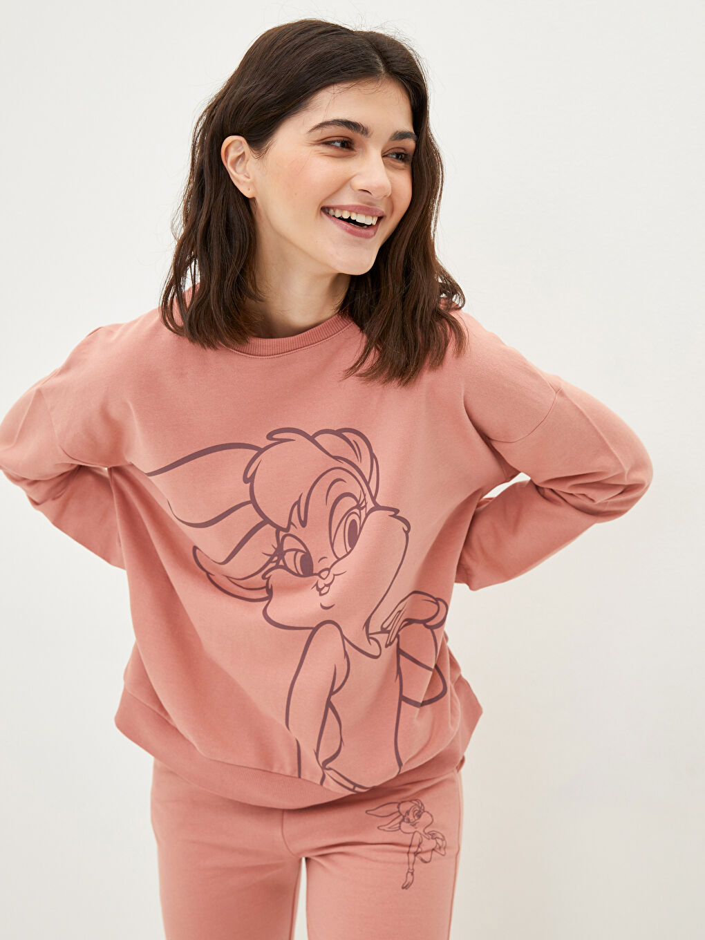LCW Vision Rundhalsausschnitt Lola Bunny Bedrucktes Langarm Damen Sweatshirt -W1H382Z8-GC3