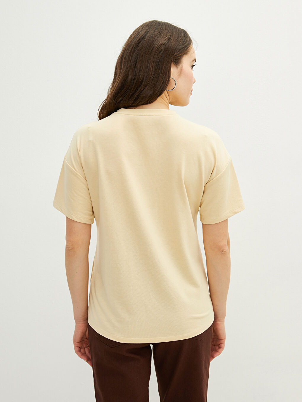 LCWAIKIKI Maternity Rundhalsausschnitt Schlicht Kurzarm Mutterschafts-T-Shirt -W1H384Z8-LXK