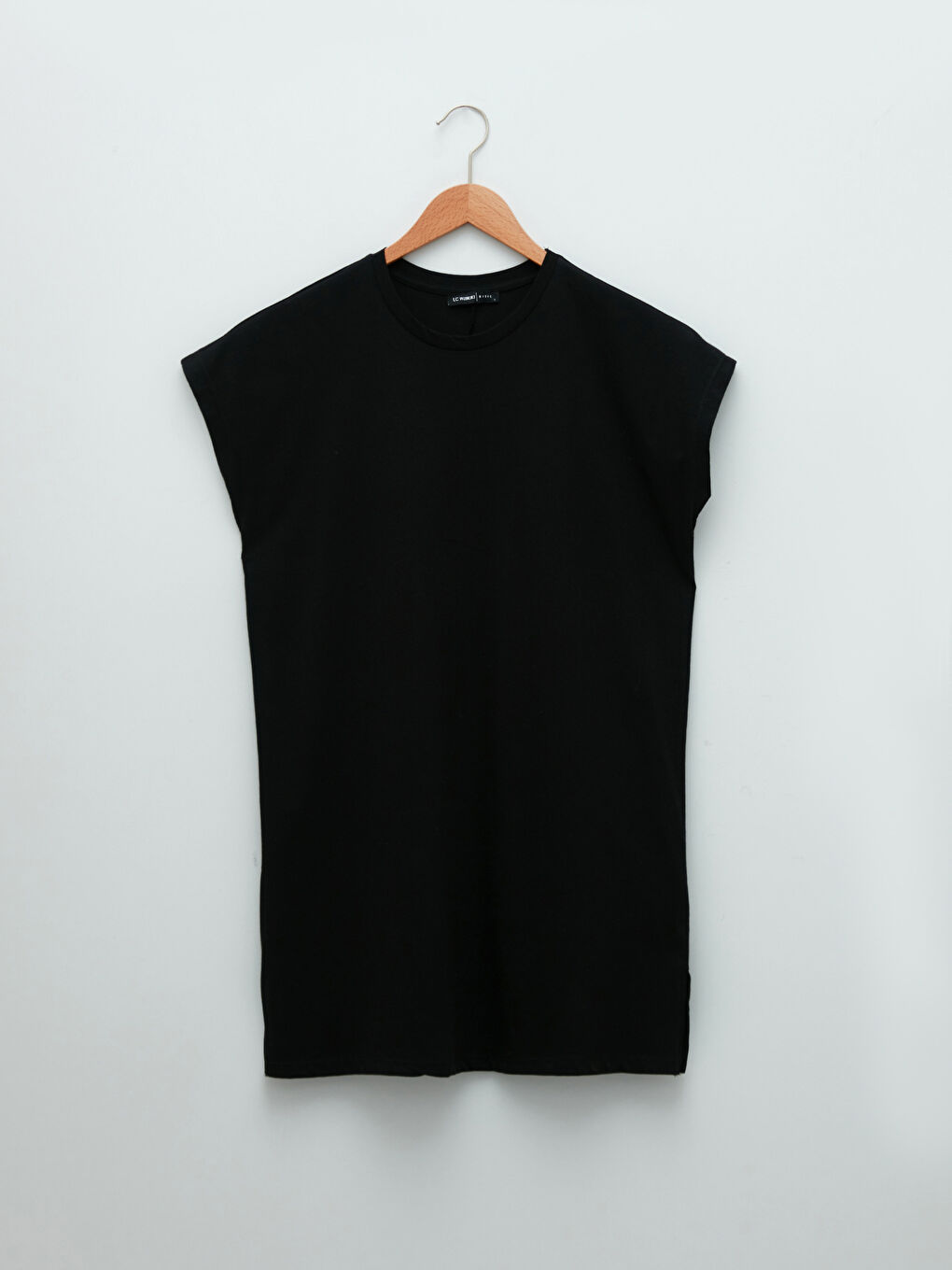 Crew Neck Straight Short Sleeve Cotton Women's Tunic-5