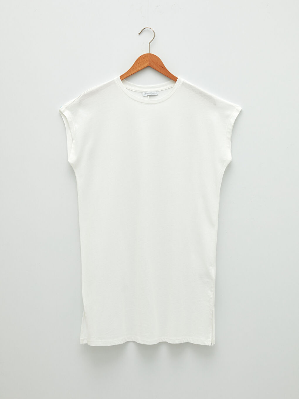 Tunique en Coton à Col Rond Droite à Manches Courtes pour Femmes-5