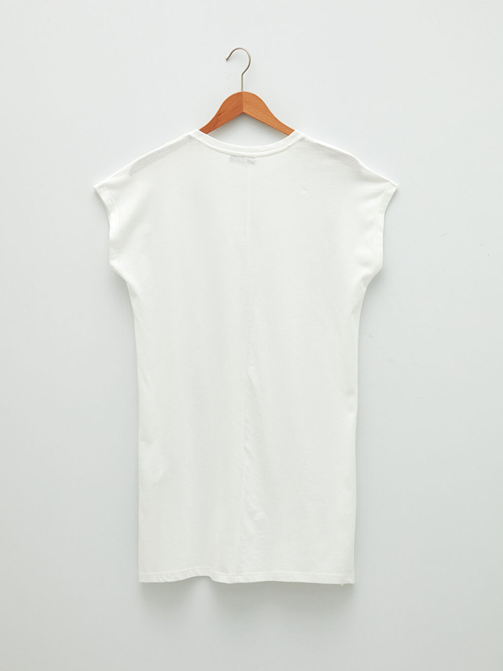 Tunique en Coton à Col Rond Droite à Manches Courtes pour Femmes-6