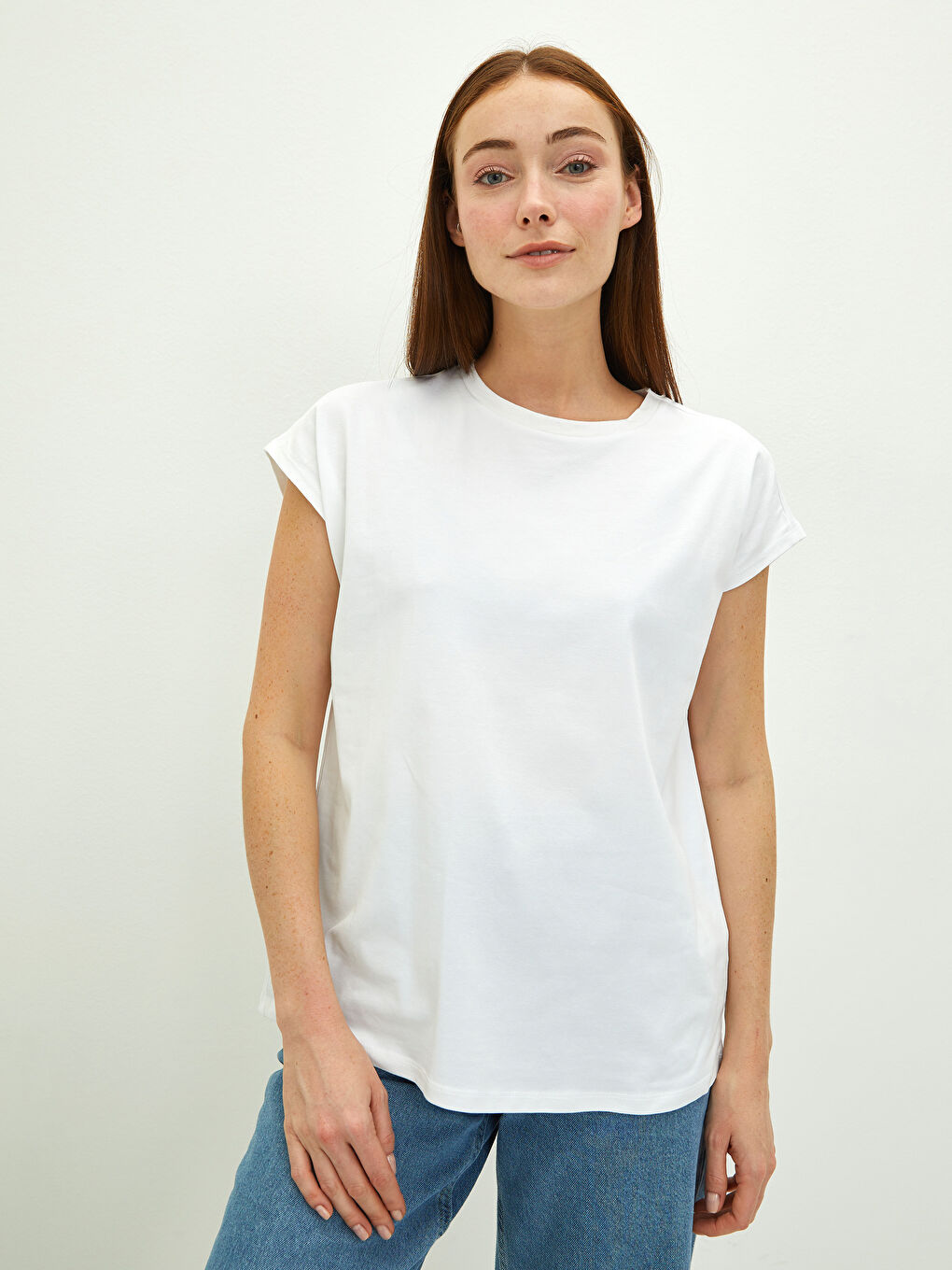 Crew Neck Plain Short Sleeve Women's T-Shirt