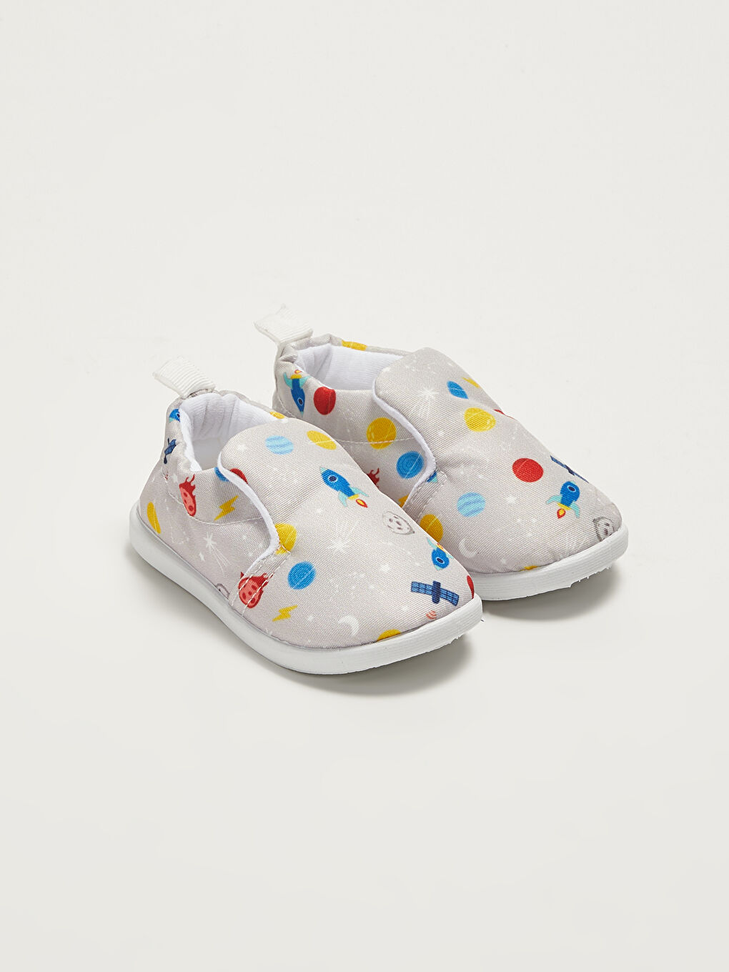 Gri Baskılı Erkek Bebek Günlük Spor Bez Ayakkabı