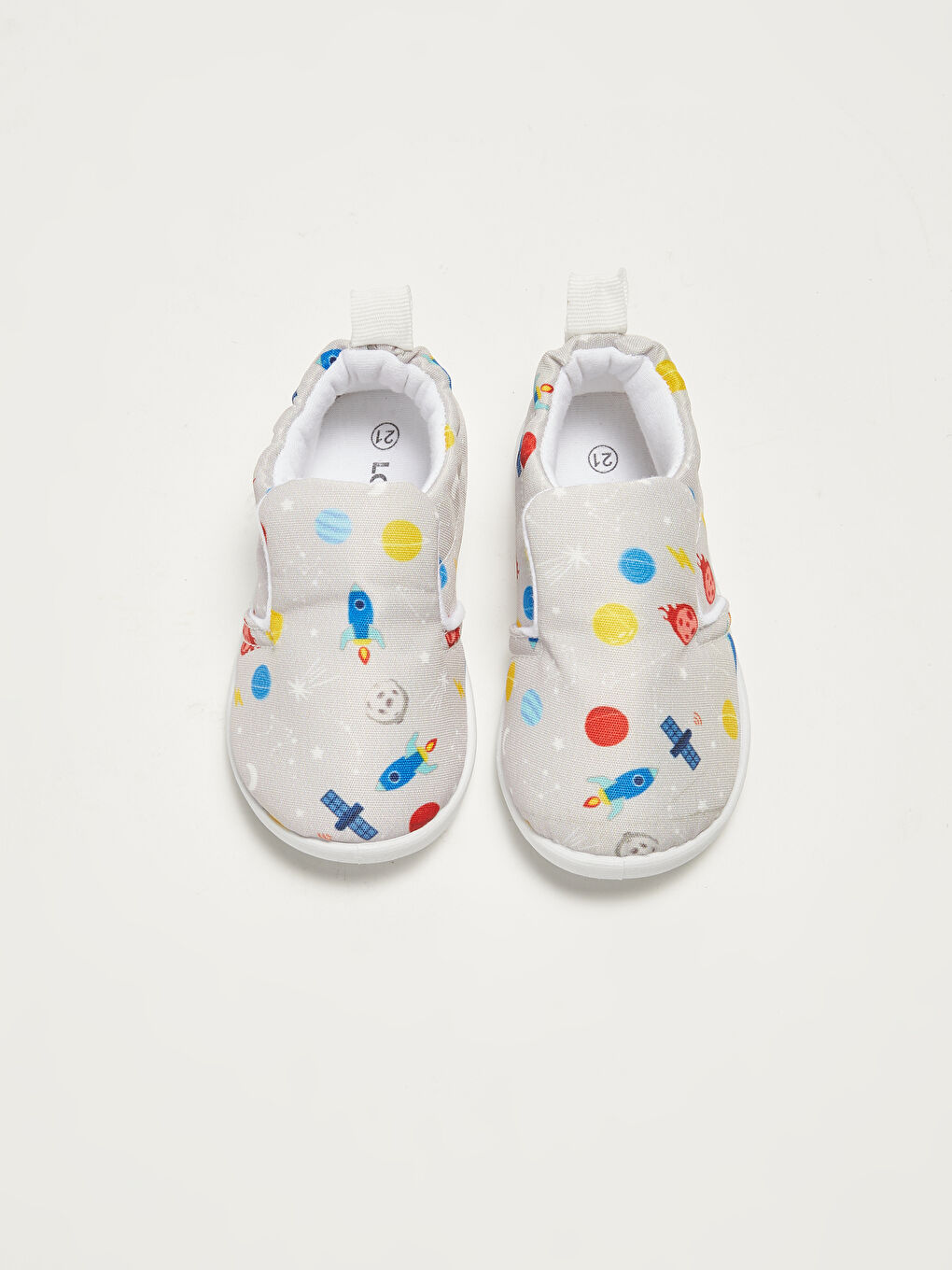 Gri Baskılı Erkek Bebek Günlük Spor Bez Ayakkabı-2