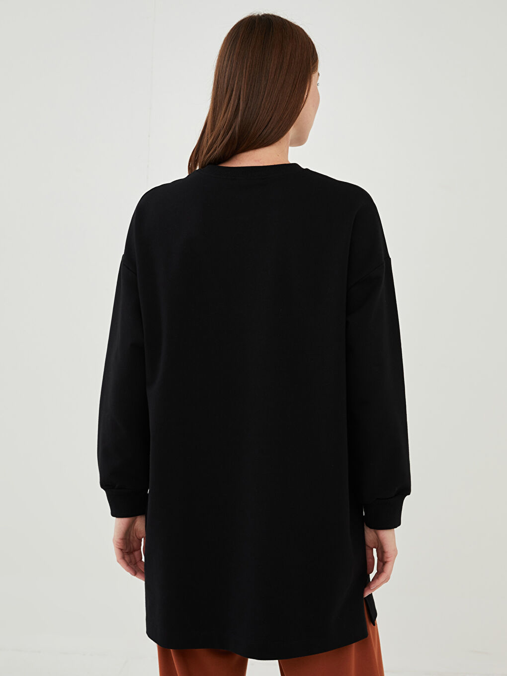 Rundhalsausschnitt Bedruckt Langarm Damen Sweatshirt-Tunika-5