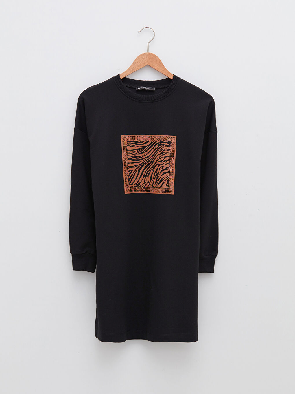 Rundhalsausschnitt Bedruckt Langarm Damen Sweatshirt-Tunika-6