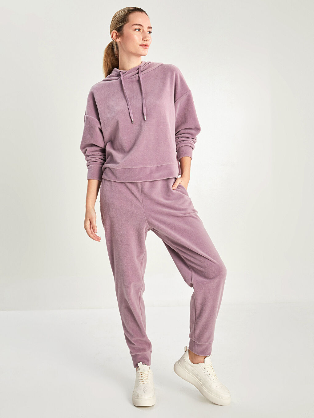 Xside Active Sweatshirt à capuche uni manches longues en polaire pour Femmes -W1H432Z8-QUF