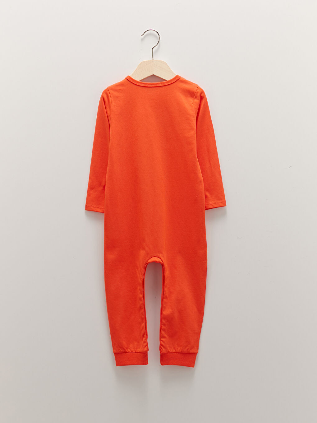 Turuncu Bisiklet Yaka Uzun Kollu Nostaljik Maymun Baskılı Pamuklu Erkek Bebek Tulum-8