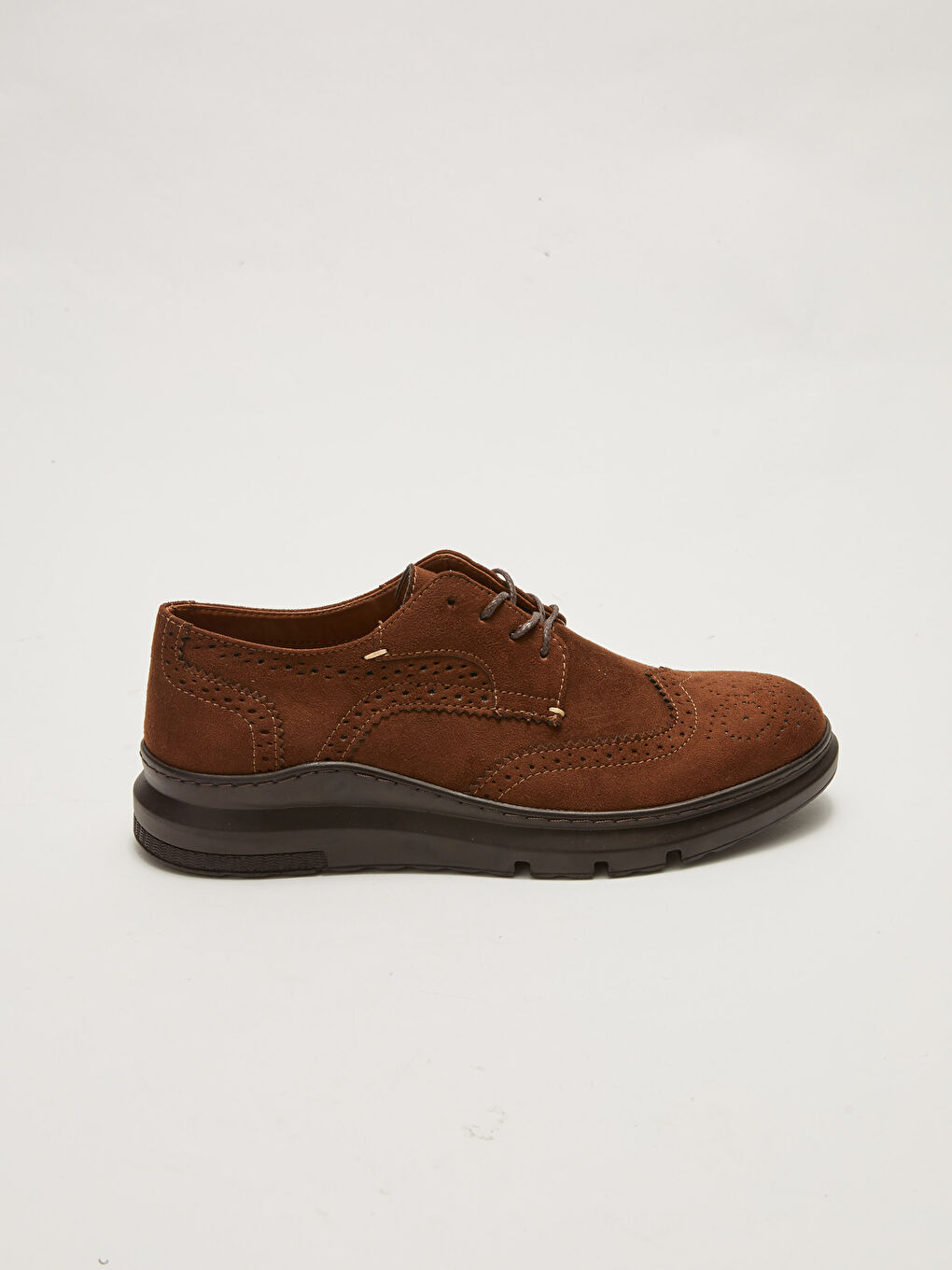 Kahverengi Dekoratif Dikişli Bağcıklı Erkek Klasik Ayakkabı-1