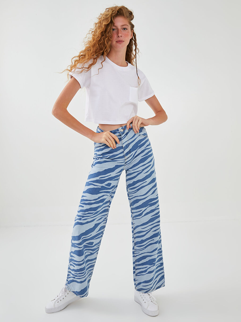 High Waisted Wideleg Women's Jeans-2