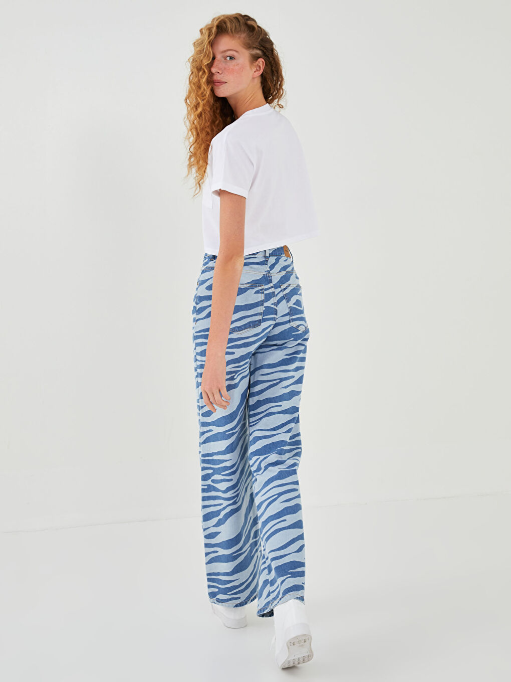 High Waisted Wideleg Women's Jeans-4