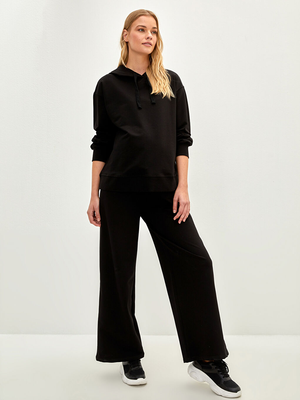 هودي سادة كم طويل حوامل-1