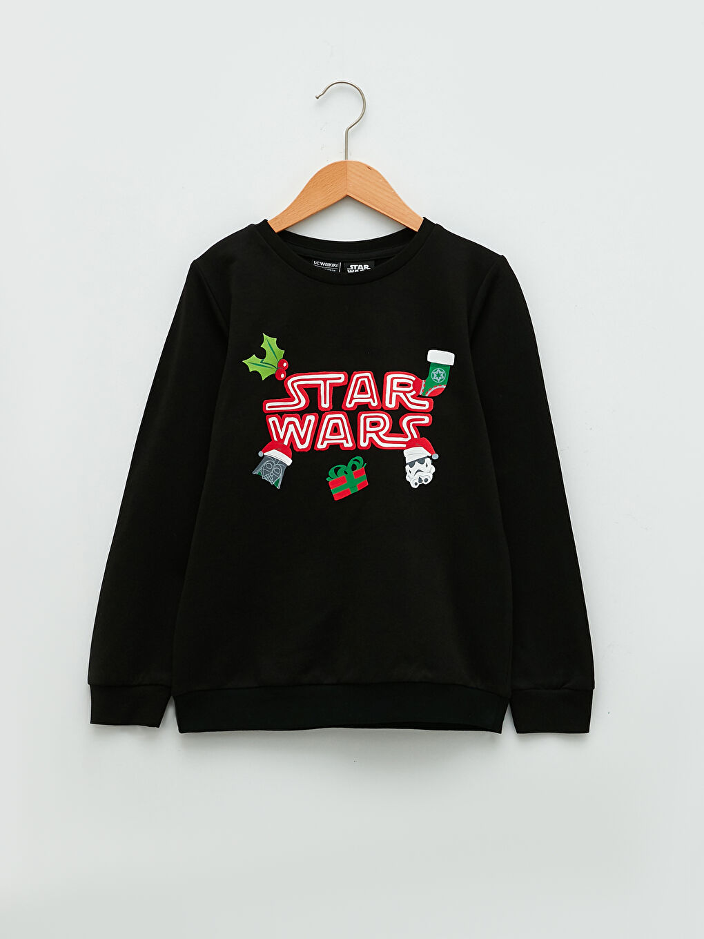 LCW Kids Crew Neck Star Wars Printed Christmas Themed Long Sleeve Boys Sweatshirt -W1H528Z4-CVL