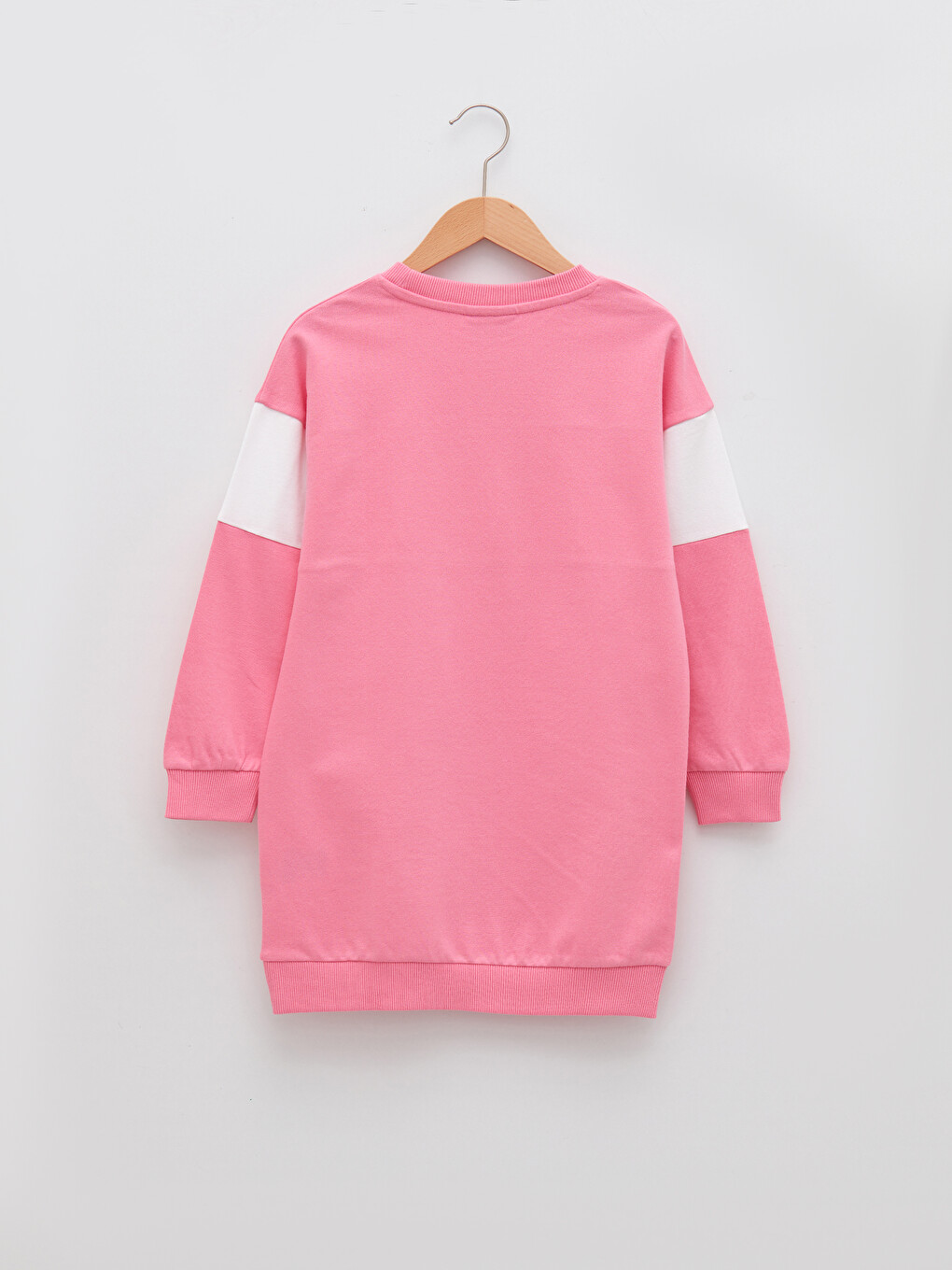 Crew Neck Printed Long Sleeve Girls' Dress-1