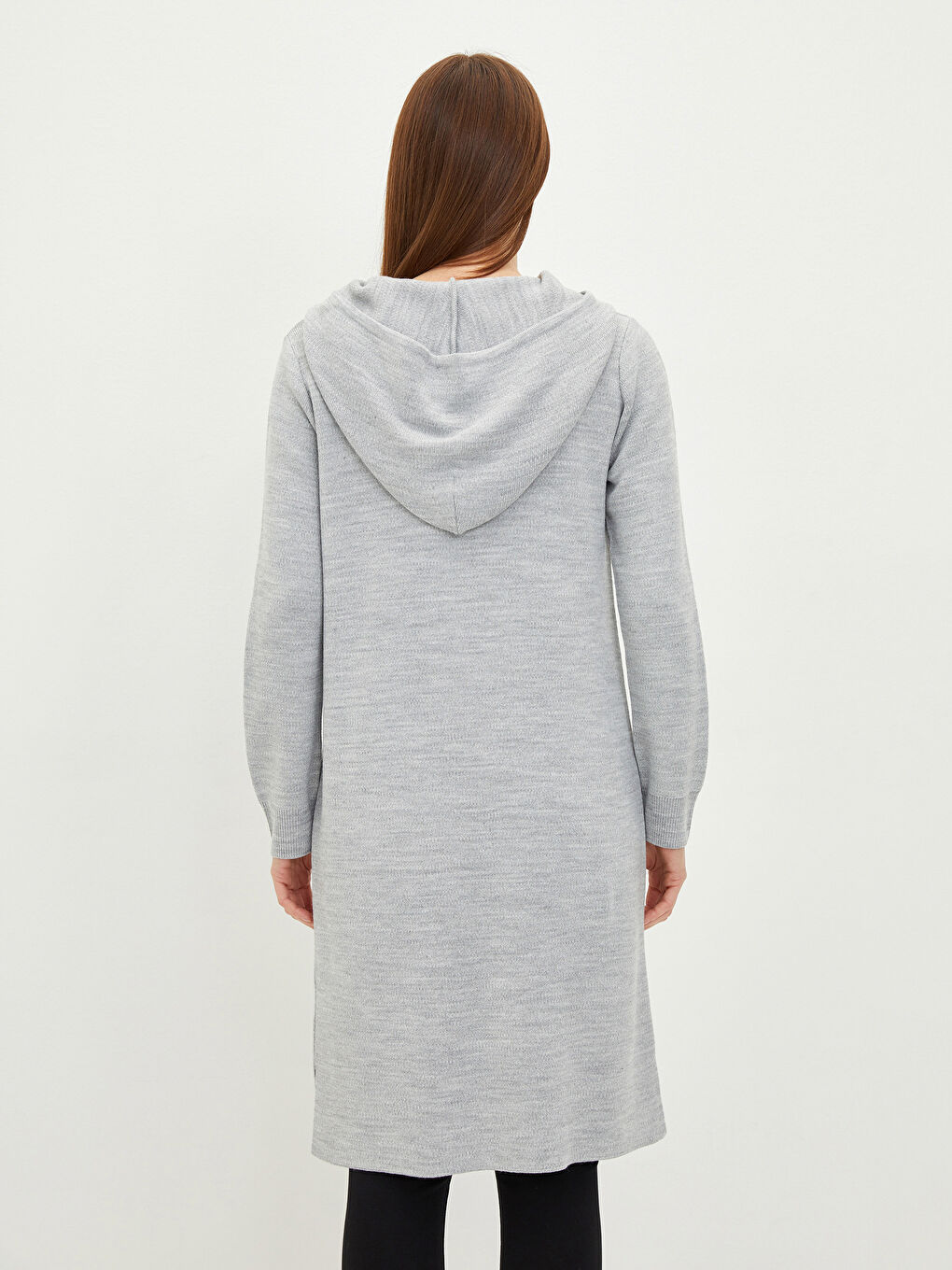 LCWAIKIKI Classic Hooded Straight Long Sleeve Women's Knitwear Tunic -W1H550Z8-RZR