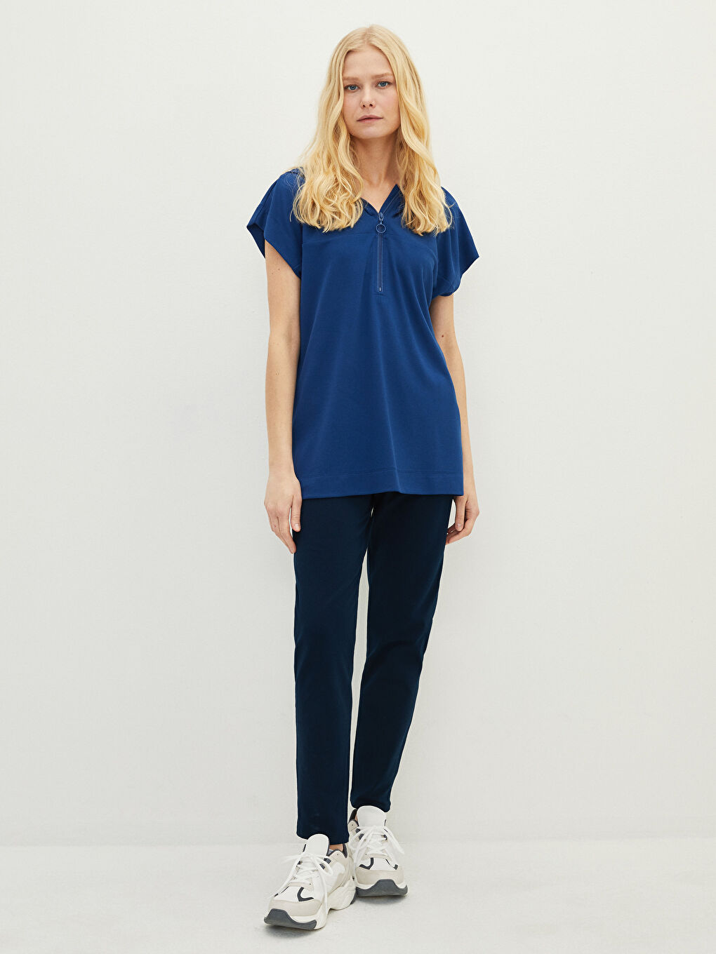 Hooded Plain Short Sleeve Women's T-Shirt-2