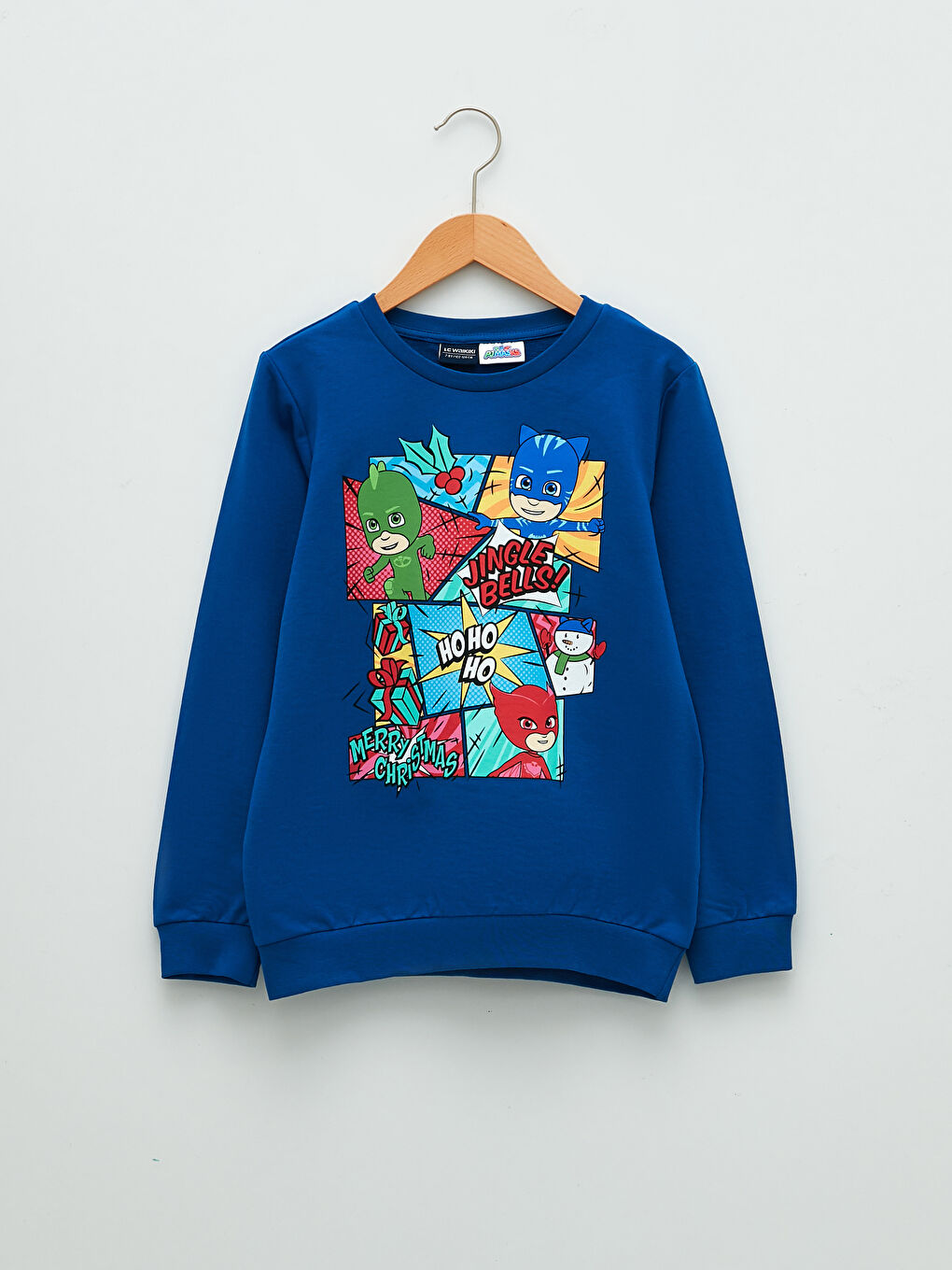 Bisiklet Yaka Pijamaskeliler Baskılı Uzun Kollu Erkek Çocuk Sweatshirt