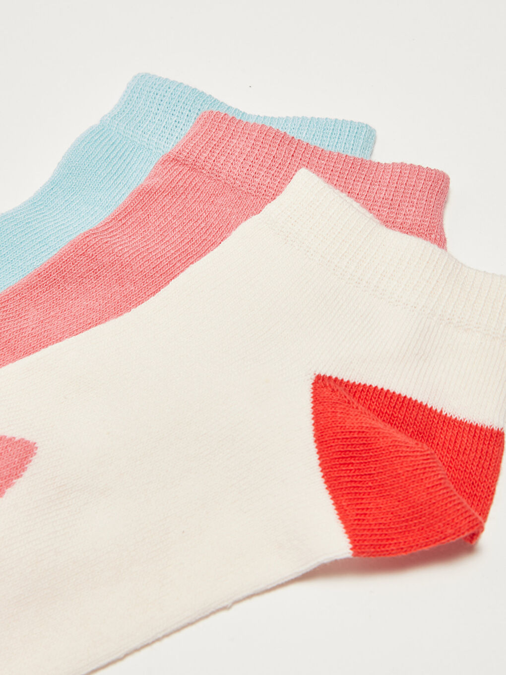 Pembe Desenli Kadın Patik Çorap 3'lü-2