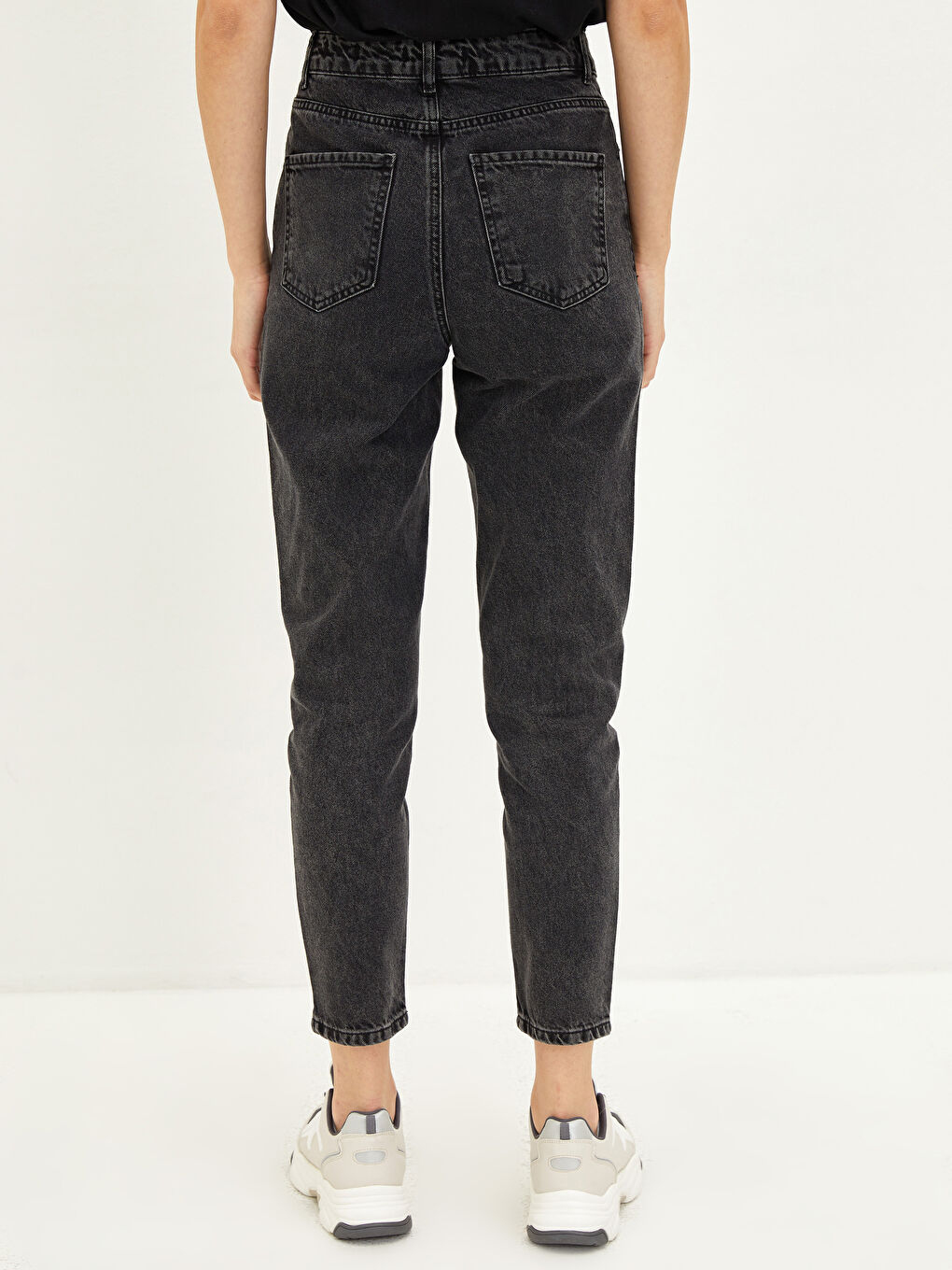 High Waist Mom Fit Pocket Detailed Women's Rodeo Denim Trousers-5