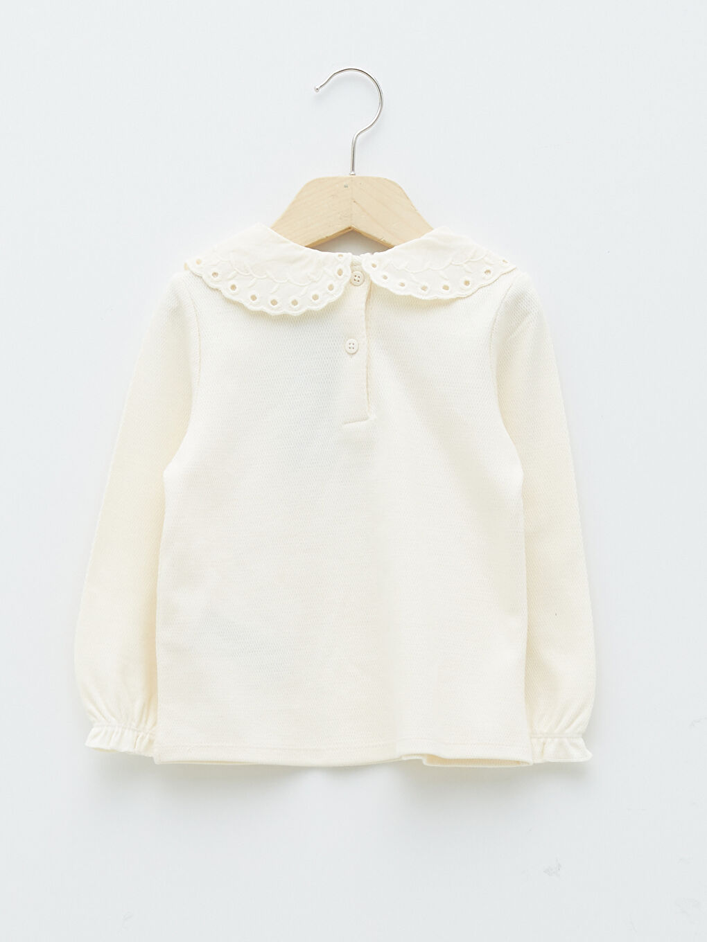 Baby Girls' Peter Pan Collar Long Sleeve T-Shirt-1