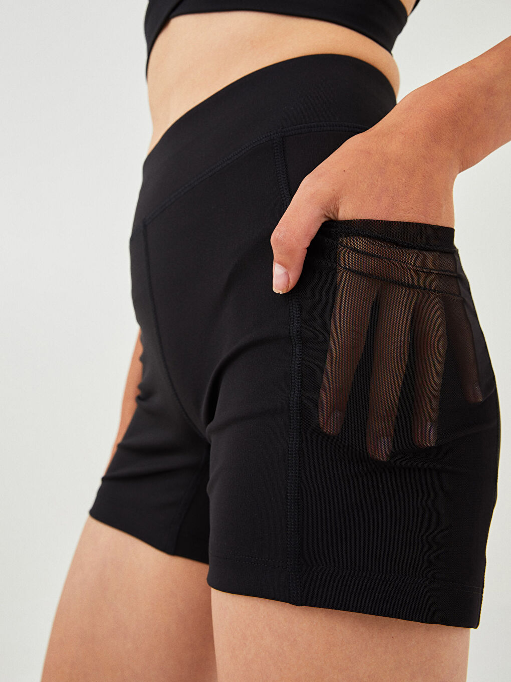 XSIDE Women's Elastic Waist Plain Sport Shorts Tights Shorts -W1H612Z8-CVL
