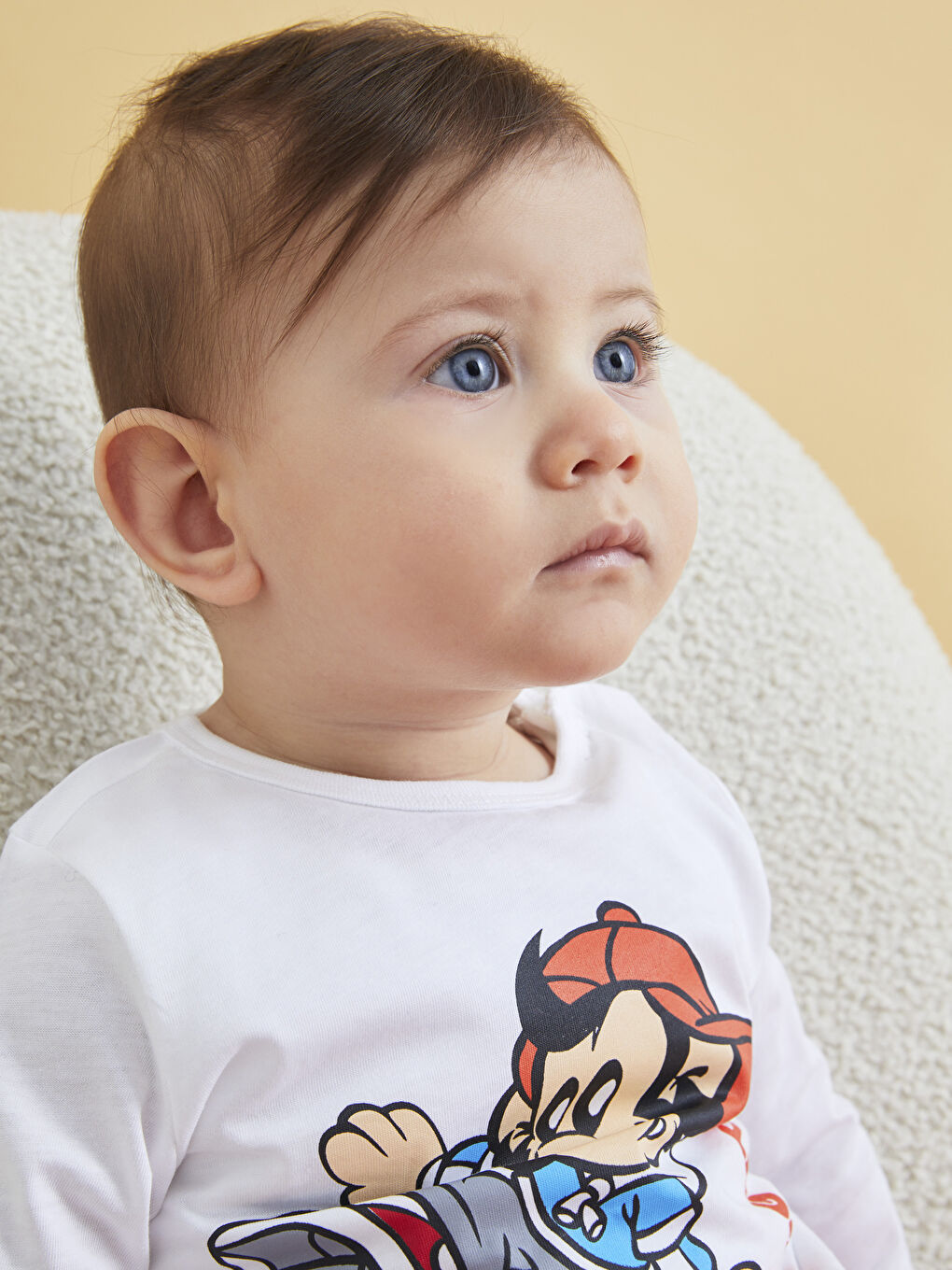 Ensemble de pyjama bébé imprimé singe nostalgique à manches longues col rond-5