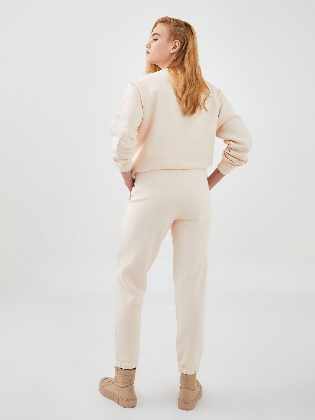XSIDE Elastic Waist Plain Pocket Detailed Women's Thick Jogger Sweatpants -W1H621Z8-RQ6
