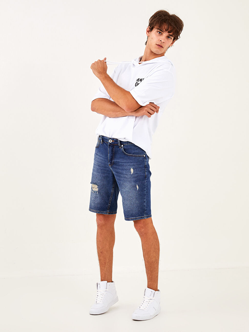 XSIDE Standard Fit Men's Denim Shorts -W1H624Z8-J0N