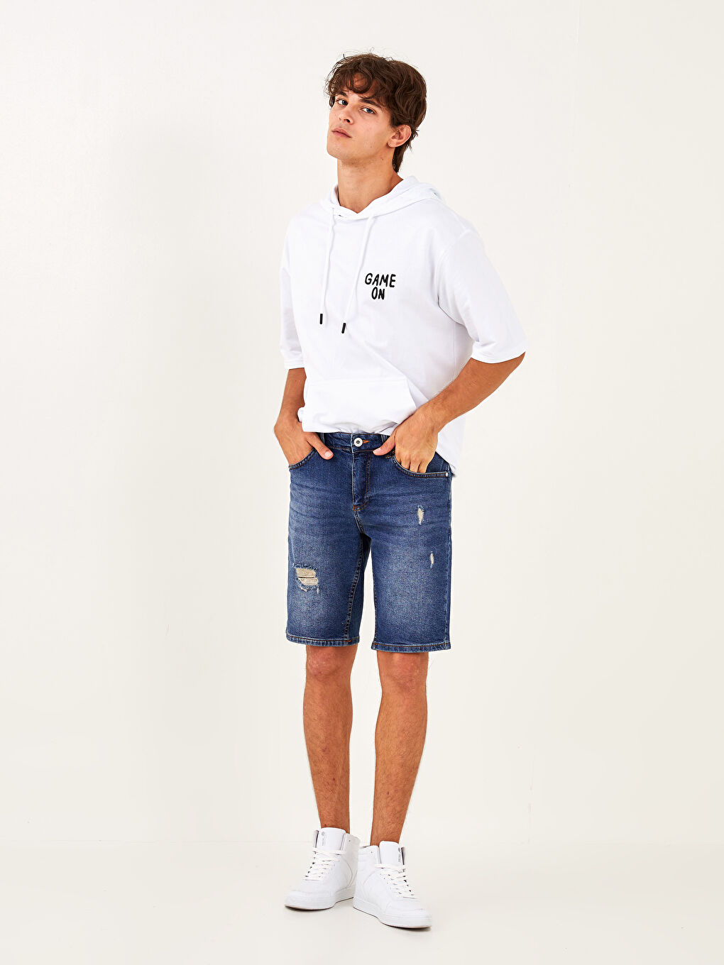 XSIDE Standard Fit Men's Denim Shorts -W1H624Z8-J0N