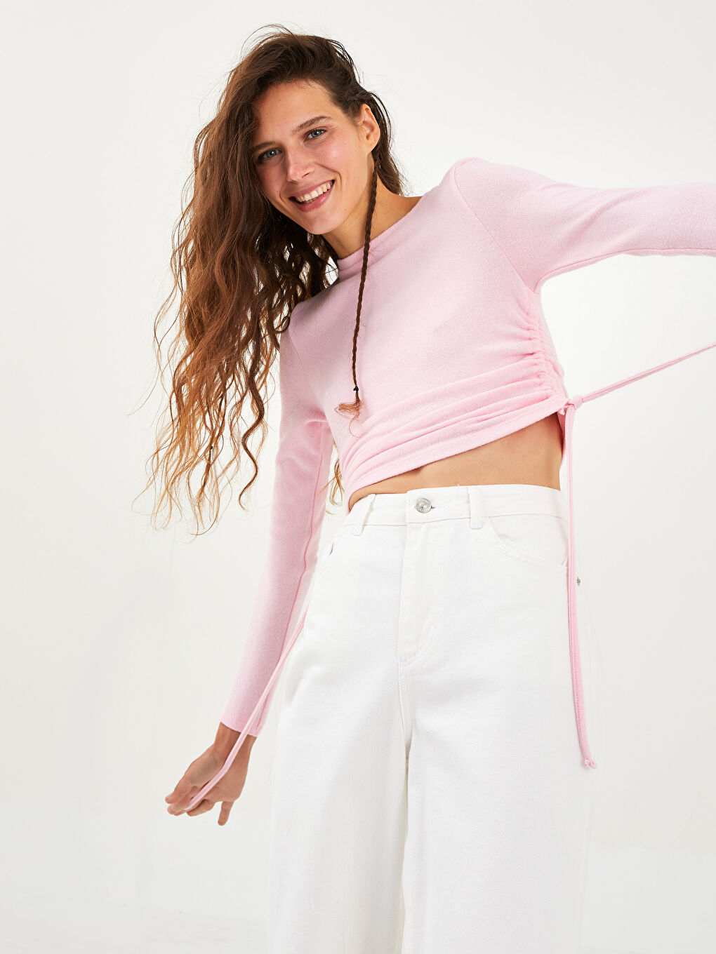 Crew Neck Plain Long Sleeve Women's Sweatshirt