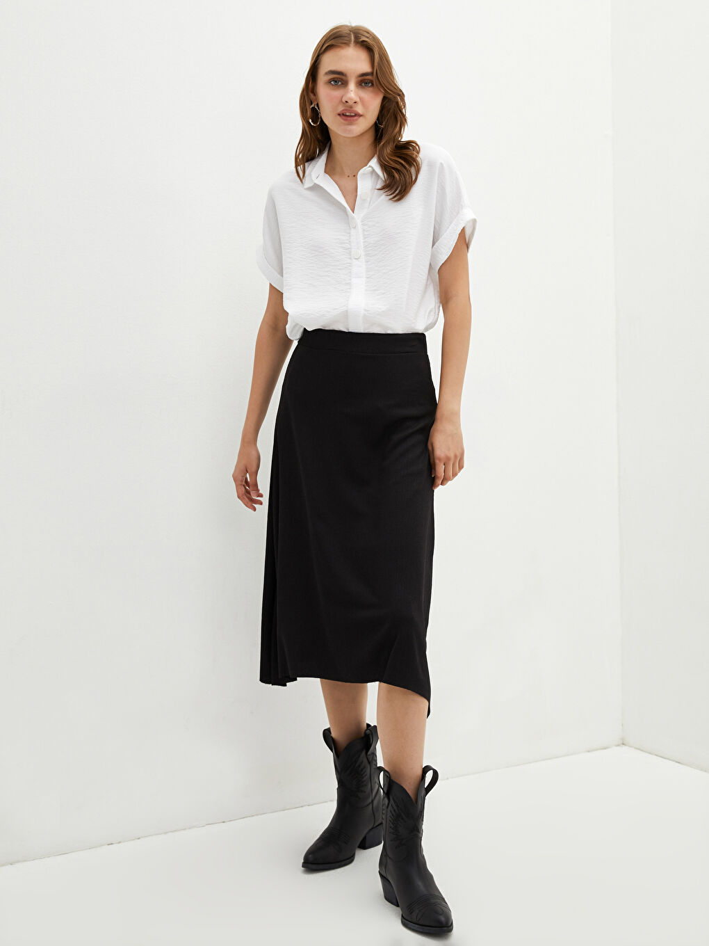 A Kesim Kaşkorse Kumaş Kadın Etek