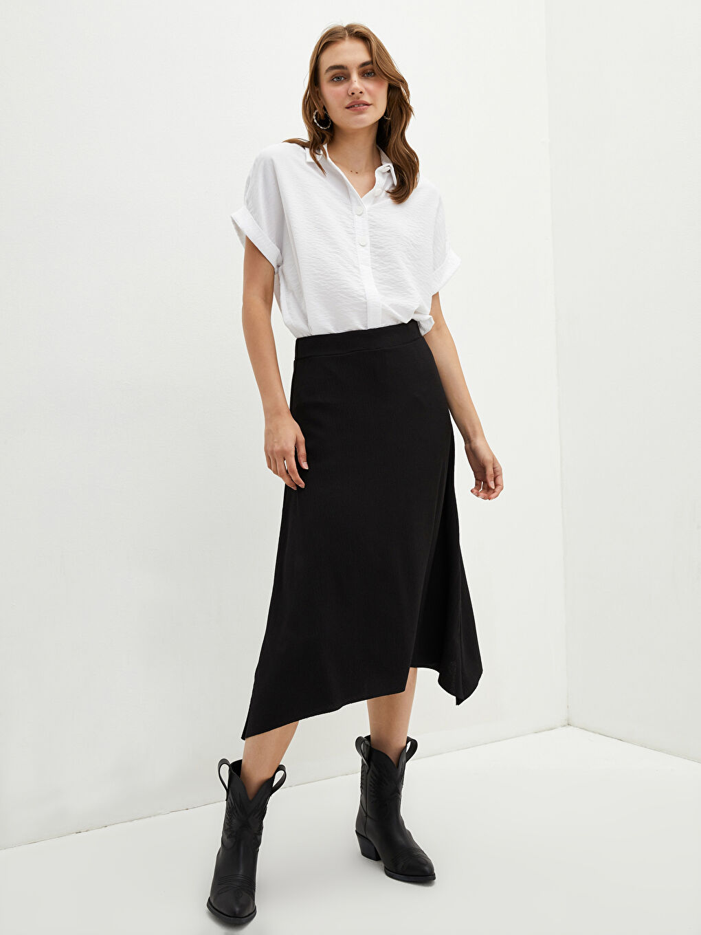 A Kesim Kaşkorse Kumaş Kadın Etek-1