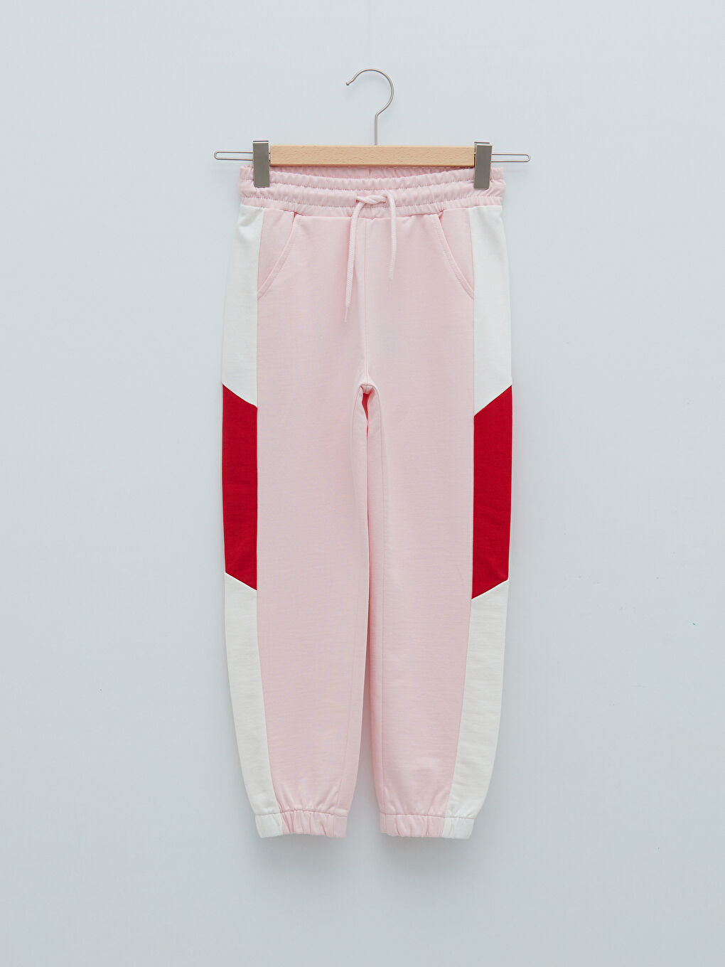 Elastic Waist Color-Blocked Girl Jogger Sweatpants