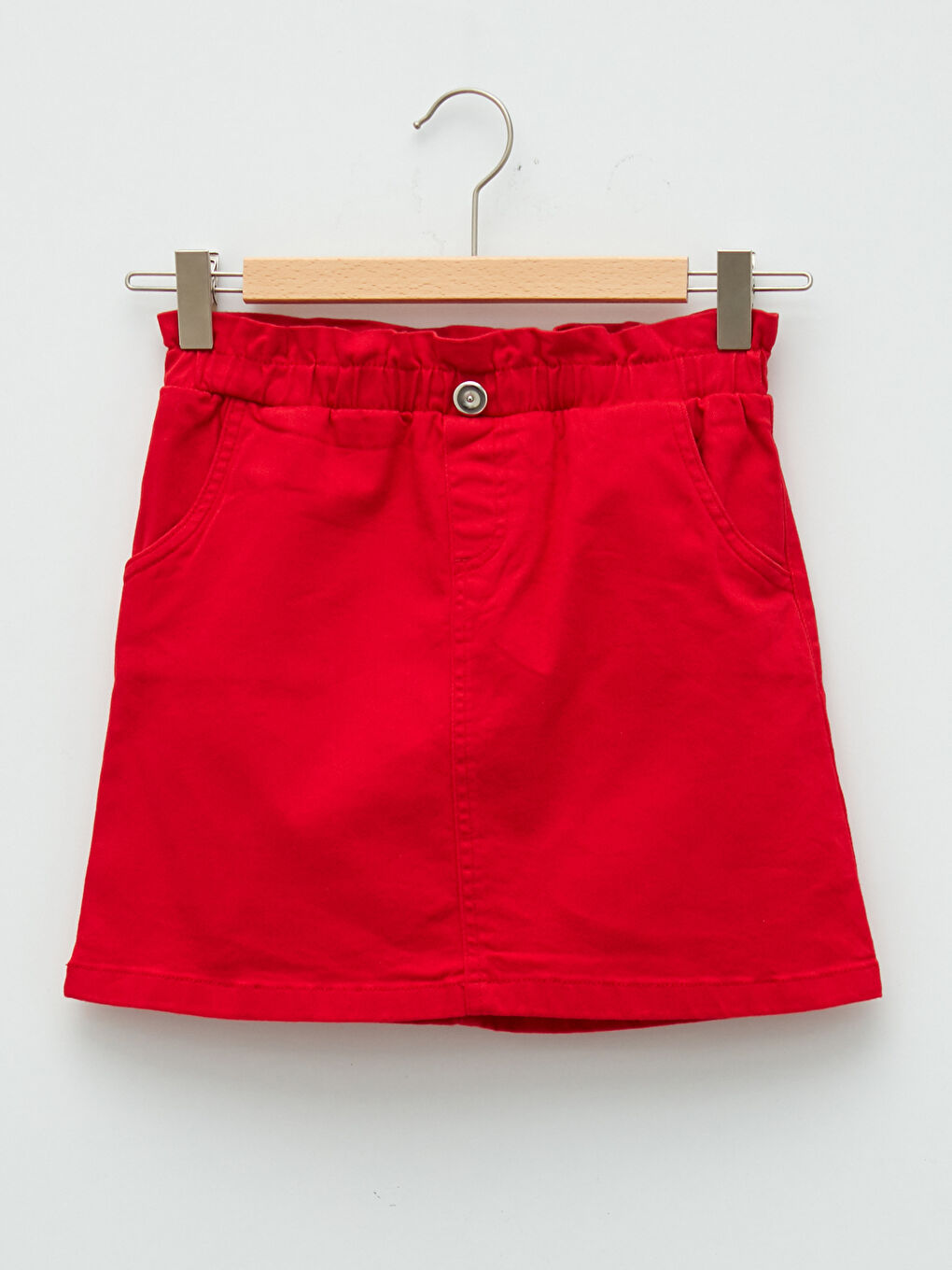 Elastic Waist Basic Gabardine Girl Skirt