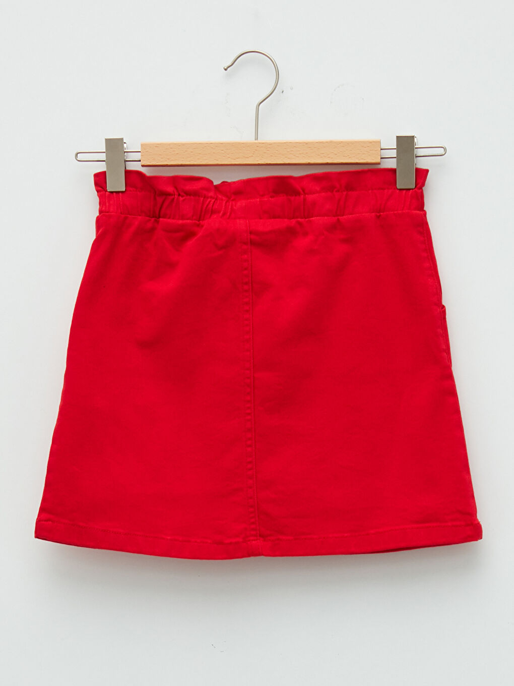 Elastic Waist Basic Gabardine Girl Skirt-1