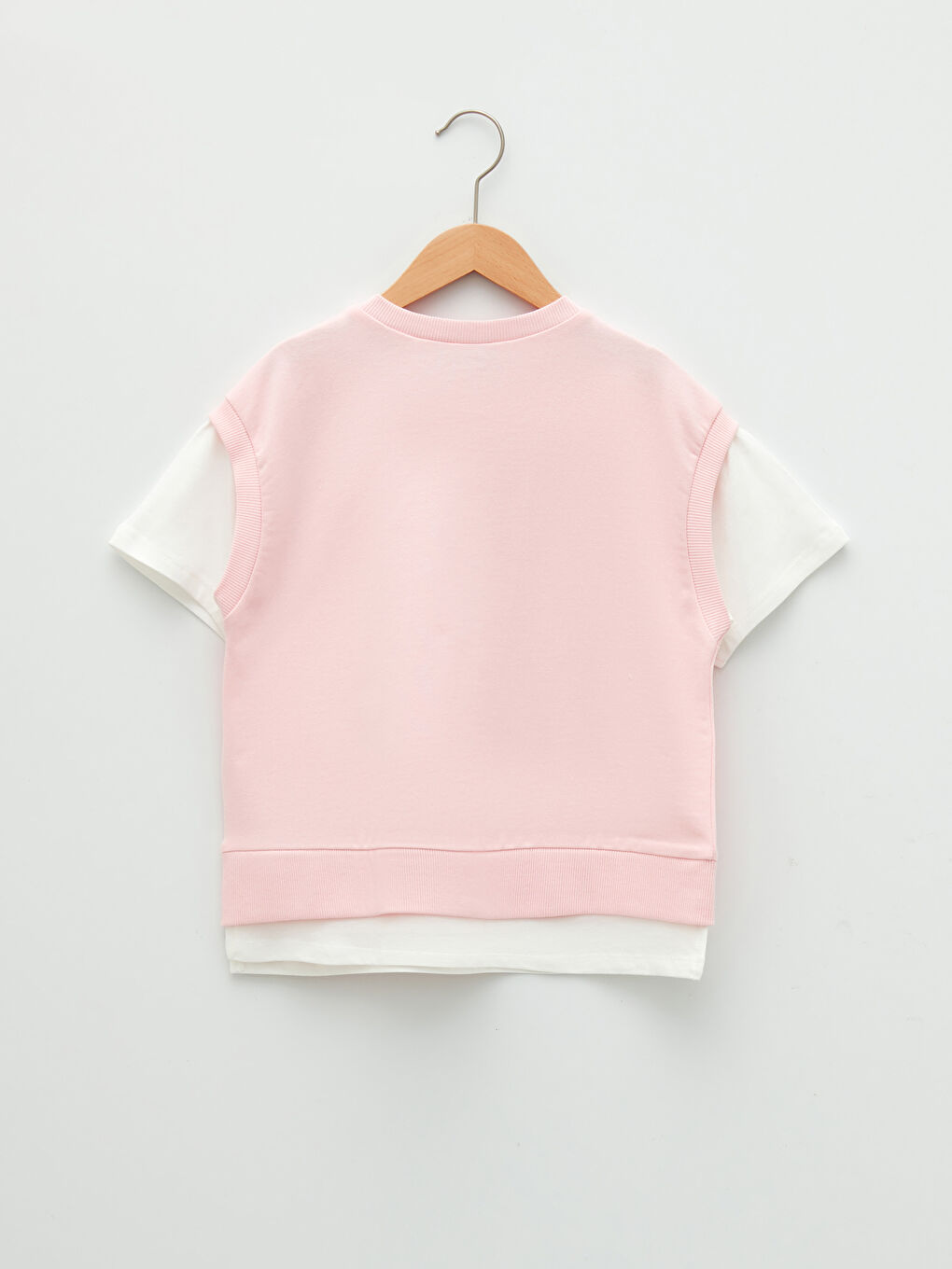 سويت شيرت ياقة دائرية مطبوع إيموجي كم قصير للبنات-1