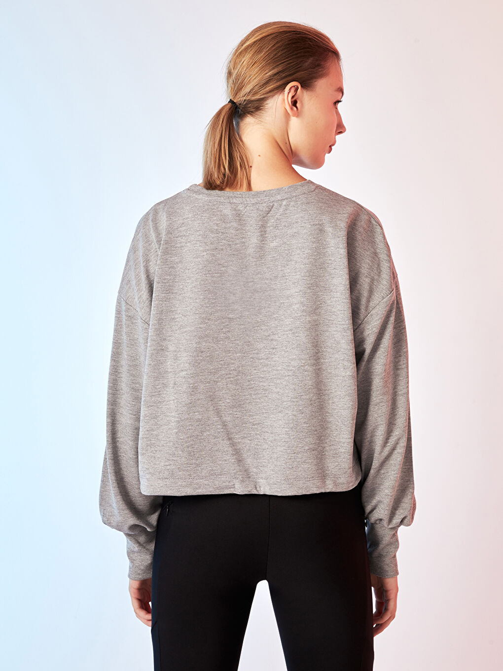 Crew Neck Regular Long Sleeve Women's Sports Sweatshirt-4