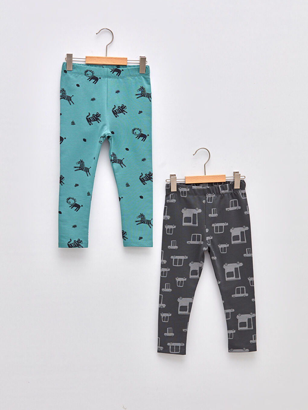 Elastic Waist Printed Baby Boy Tights 2 Pack