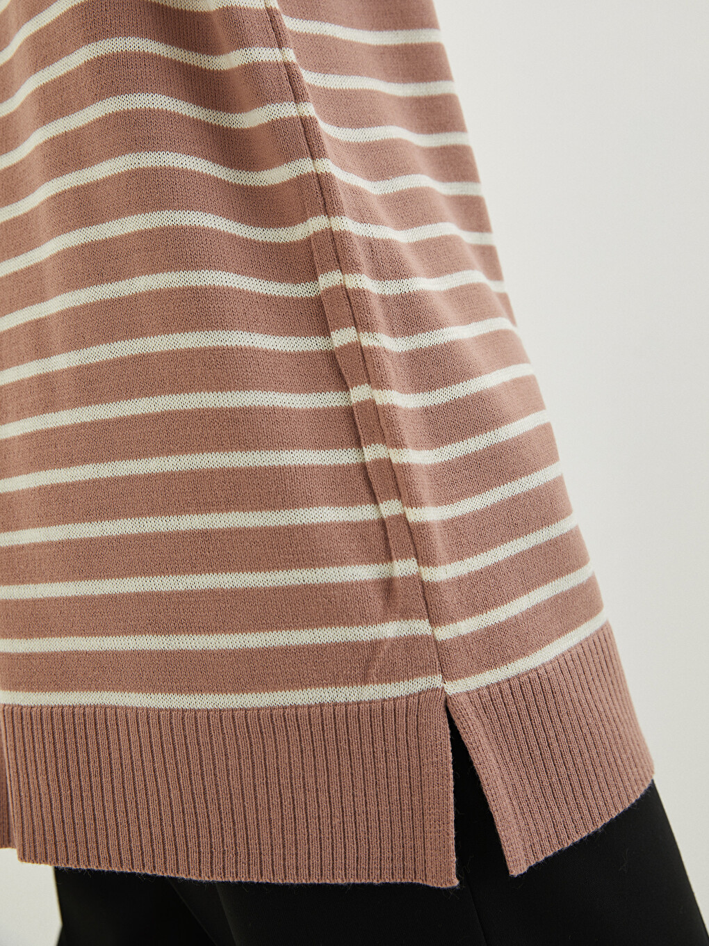 Crew Neck Striped Oversize Women's Knitwear Tunic-2
