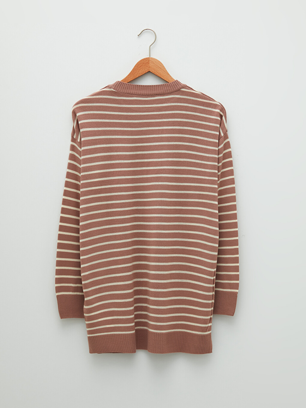 Crew Neck Striped Oversize Women's Knitwear Tunic-6
