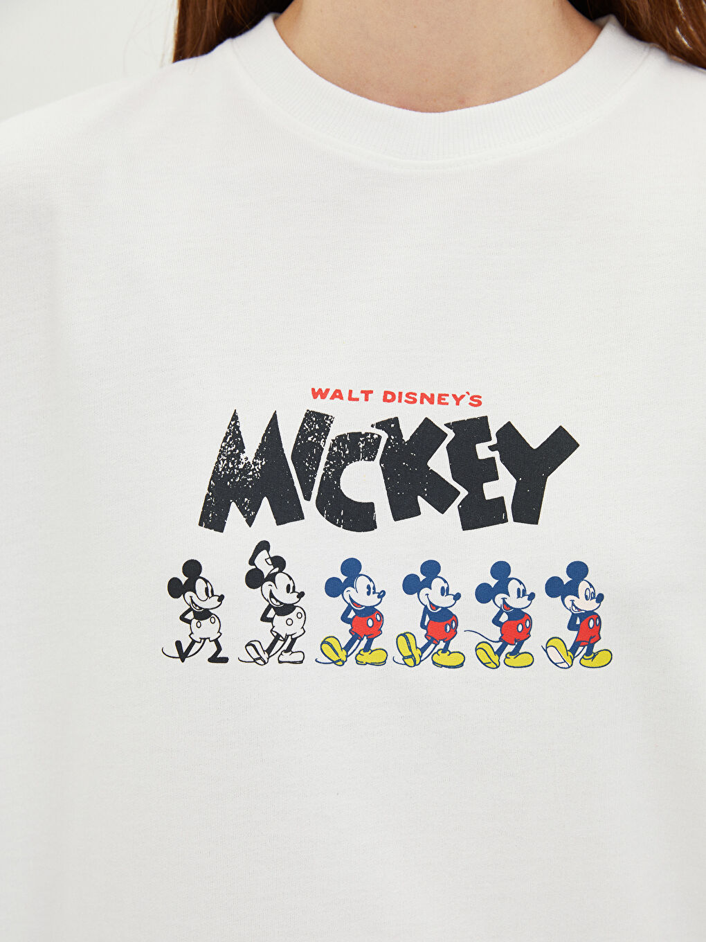 تونيك سويتشيرت ياقة دائرية مطبوع ميكي ماوس للسيدات-2