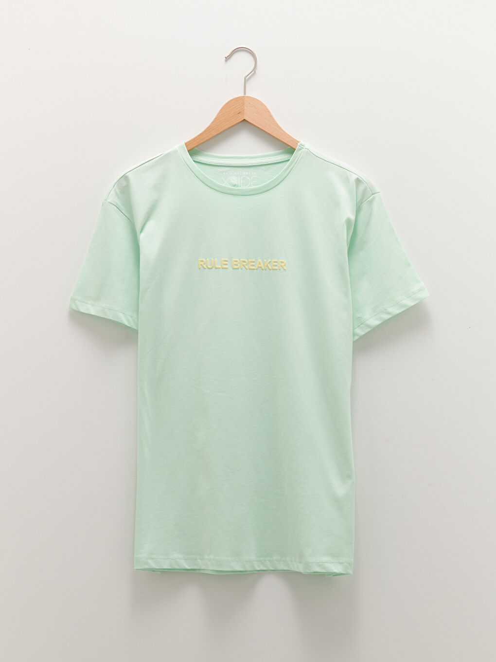 Yeşil Bisiklet Yaka Kısa Kollu Baskılı Penye Erkek Tişört-5