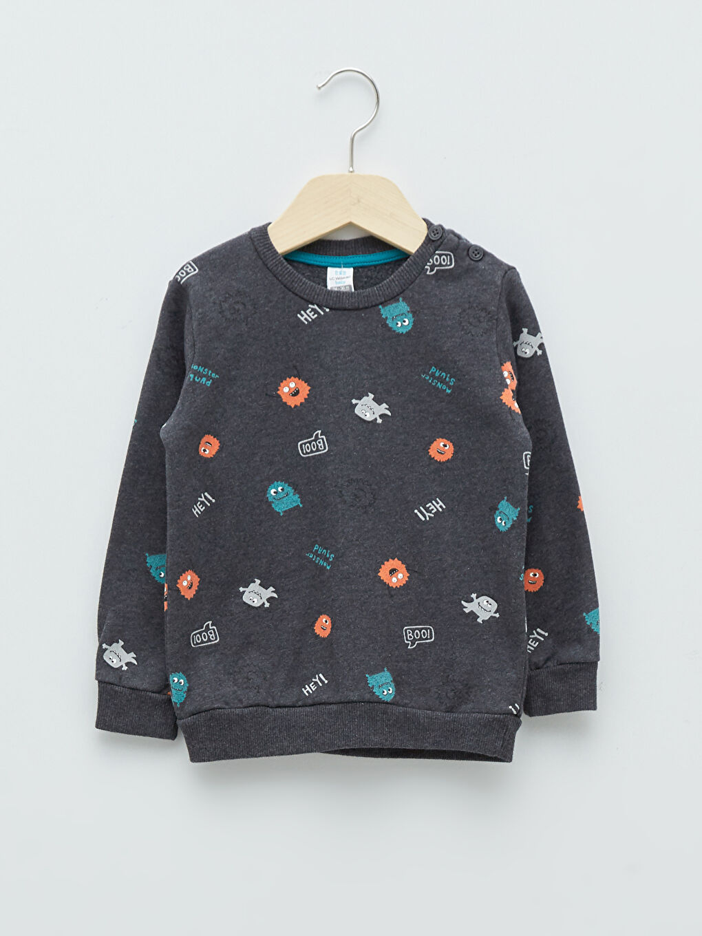 Свитшот с круглым вырезом, длинным рукавом и принтом для малышей мальчиков