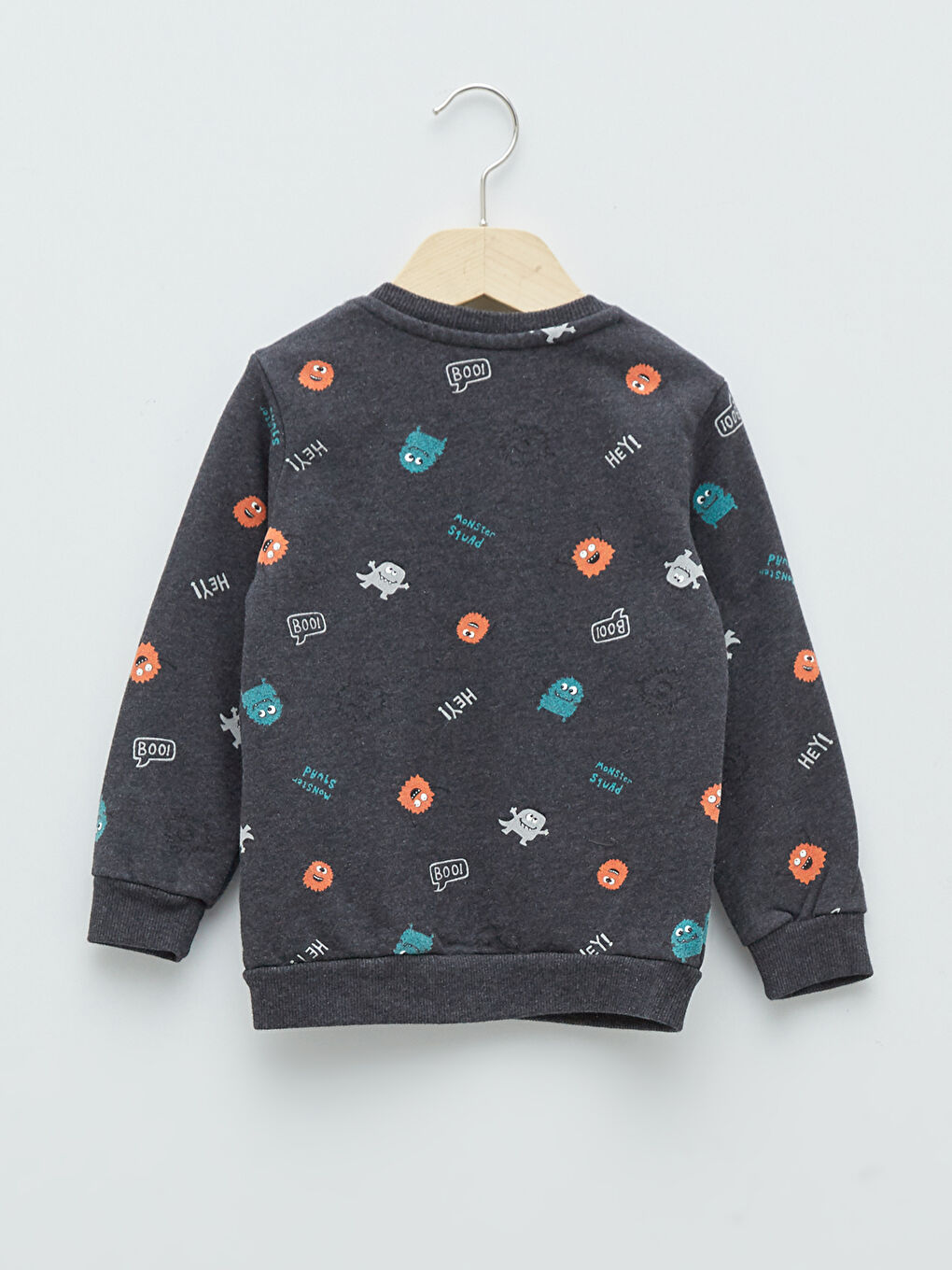 Свитшот с круглым вырезом, длинным рукавом и принтом для малышей мальчиков-1